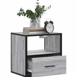 vidaXL Mesita de noche de pared 40x31x39,5 cm Gris sonoma Outlet