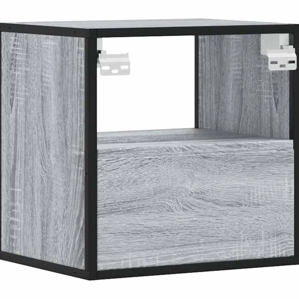 vidaXL Mesita de noche de pared 40x31x39,5 cm Gris sonoma Outlet