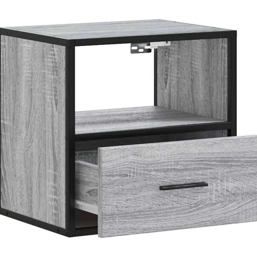 vidaXL Mesita de noche de pared 40x31x39,5 cm Gris sonoma Outlet