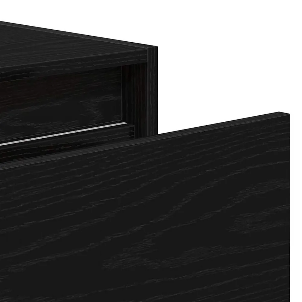 vidaXL Muebles Tv-Mesita de noche de pared con luces LED