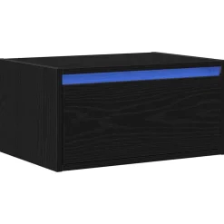 vidaXL Muebles Tv-Mesita de noche de pared con luces LED