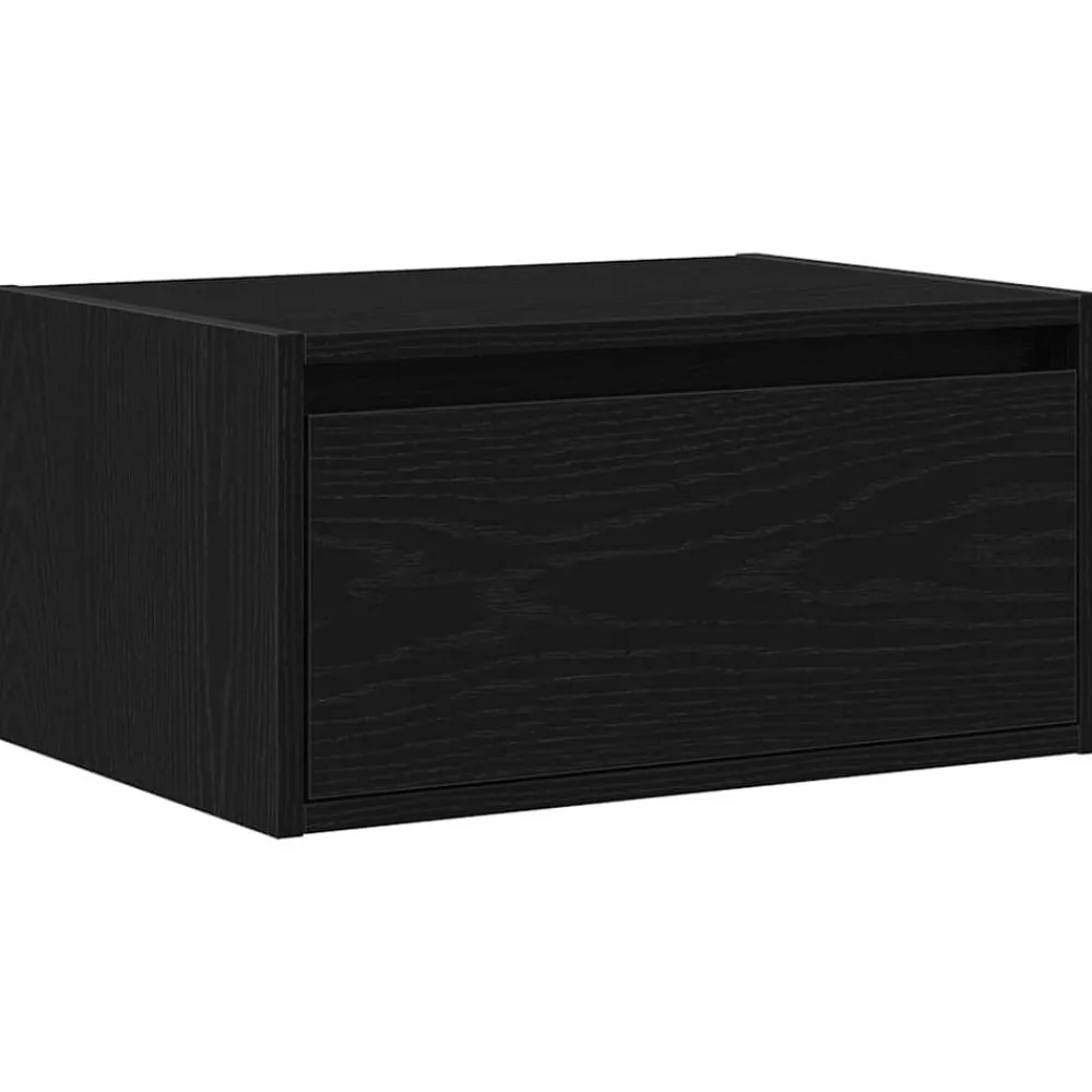 vidaXL Muebles Tv-Mesita de noche de pared con luces LED