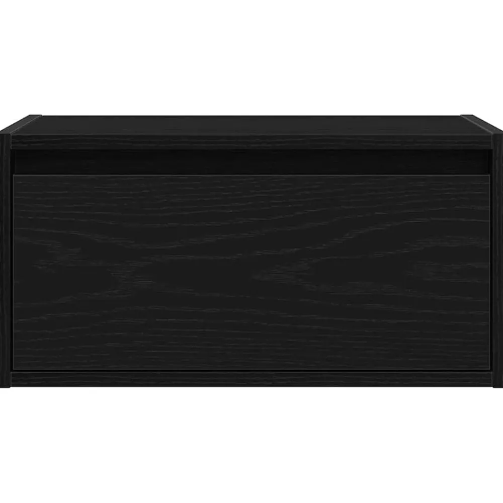 vidaXL Muebles Tv-Mesita de noche de pared con luces LED