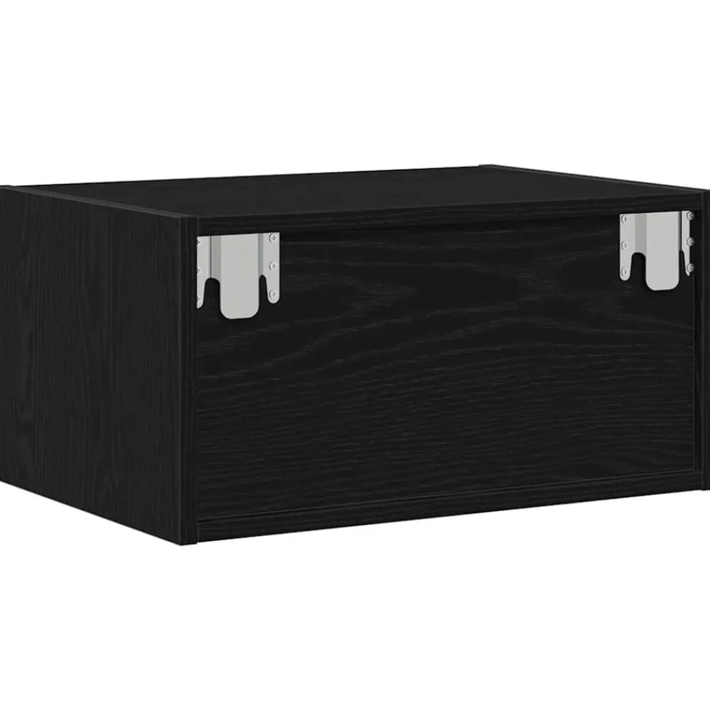 vidaXL Muebles Tv-Mesita de noche de pared con luces LED