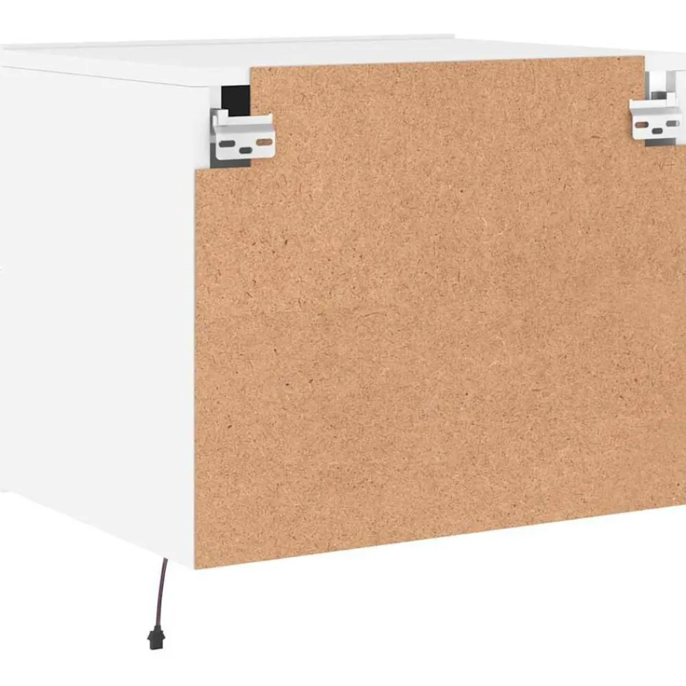 vidaXL Mesas-Mesita de noche de pared con luces LED