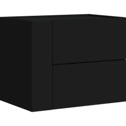 vidaXL Mesas-Mesita de noche de pared negra 45x30x35 cm