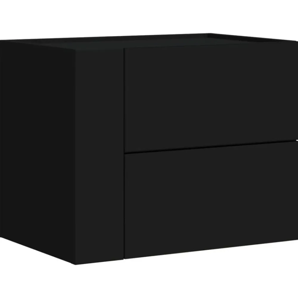 vidaXL Mesas-Mesita de noche de pared negra 45x30x35 cm