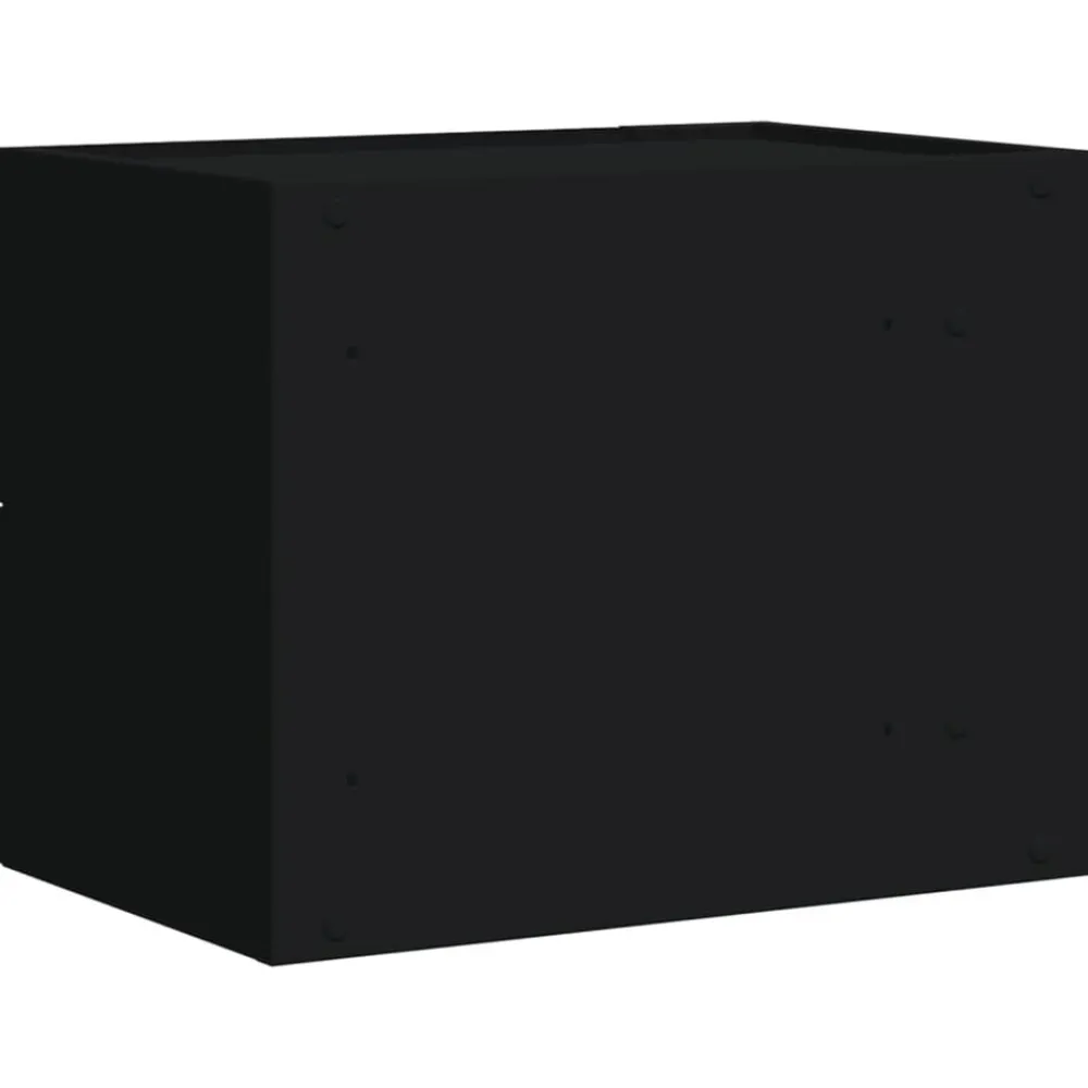 vidaXL Mesas-Mesita de noche de pared negra 45x30x35 cm