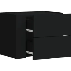 vidaXL Mesas-Mesita de noche de pared negra 45x30x35 cm