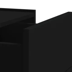 vidaXL Mesas-Mesita de noche de pared negra 45x30x35 cm