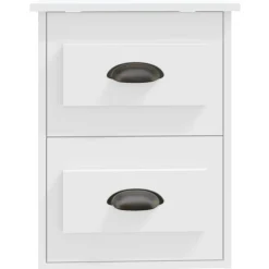 vidaXL Mesita de noche de pared blanca 41,5x36x53 cm Blanco New