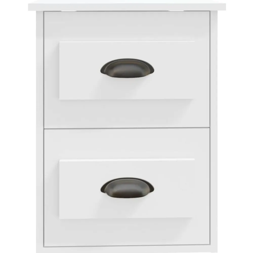 vidaXL Mesita de noche de pared blanca 41,5x36x53 cm Blanco New