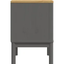 vidaXL Mesita de noche FLORO madera maciza de pino 45x39x57 cm Gris Best