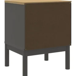 vidaXL Mesita de noche FLORO madera maciza de pino 45x39x57 cm Gris Best