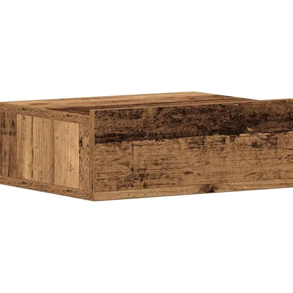 vidaXL Mesas-Mesita de noche flotante madera vieja 40x32x15 cm