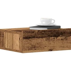 vidaXL Mesas-Mesita de noche flotante madera vieja 40x32x15 cm