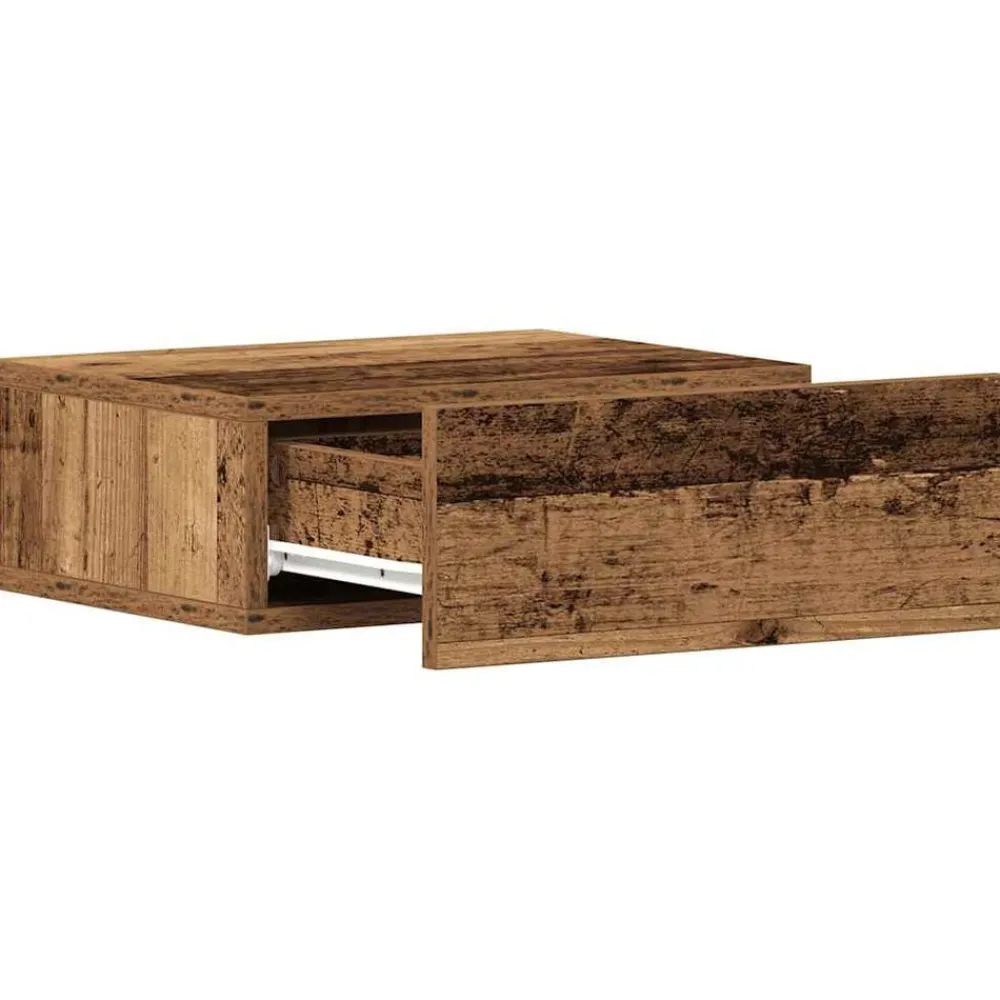 vidaXL Mesas-Mesita de noche flotante madera vieja 40x32x15 cm