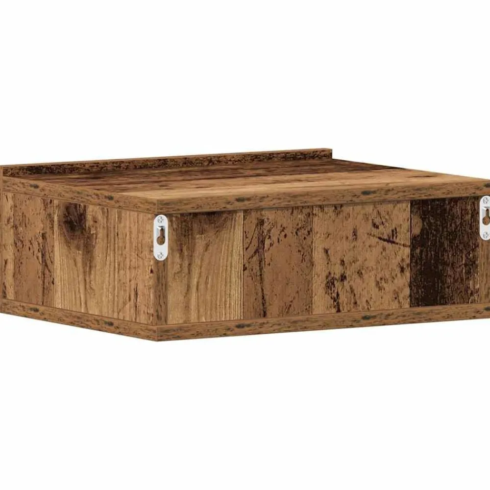 vidaXL Mesas-Mesita de noche flotante madera vieja 40x32x15 cm