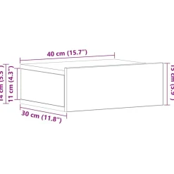 vidaXL Mesita de noche flotante contrachapada gris hormigón 40x30x15cm Gris hormig&oacute;n Outlet