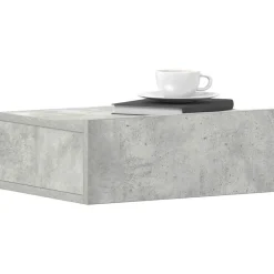 vidaXL Mesita de noche flotante contrachapada gris hormigón 40x30x15cm Gris hormig&oacute;n Outlet