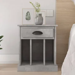 vidaXL Mesita de noche gris hormigón 43x36x50 cm Gris hormig&oacute;n Hot
