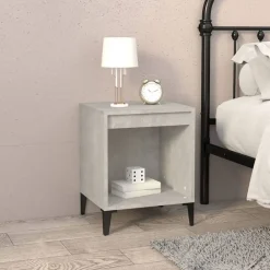 vidaXL Mesas-Mesita de noche gris hormigón 40x35x50 cm