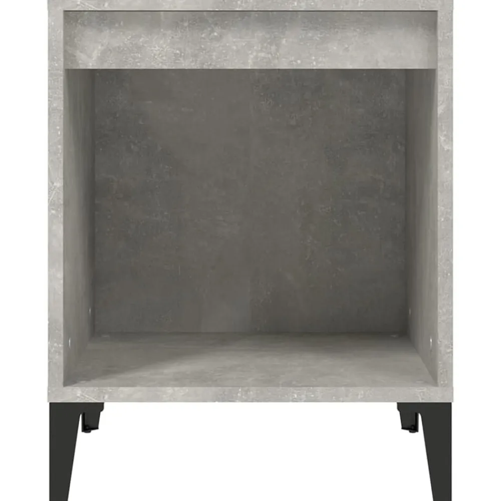 vidaXL Mesas-Mesita de noche gris hormigón 40x35x50 cm