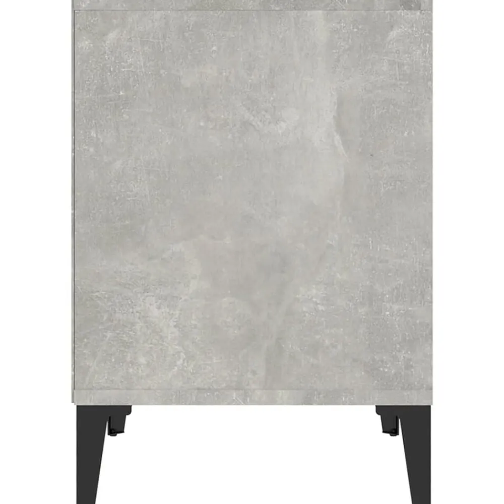 vidaXL Mesas-Mesita de noche gris hormigón 40x35x50 cm