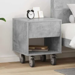 vidaXL Mesita de Noche Gris Concreto 40,5 x 40 x 48 cm Gris hormig&oacute;n Best