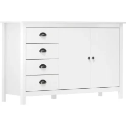 vidaXL Armarios Y Almacenamiento-Mesita de noche Hill madera maciza de pino 130x40x80 cm