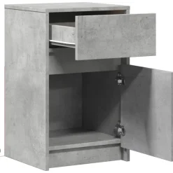 vidaXL Mesita de noche luces LED 2 uds madera ingeniería gris hormigón Gris hormig&oacute;n