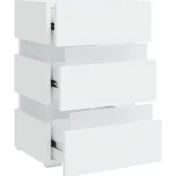 vidaXL Mesas-Mesita de noche luz LED madera de ingeniería 45x35x67 cm