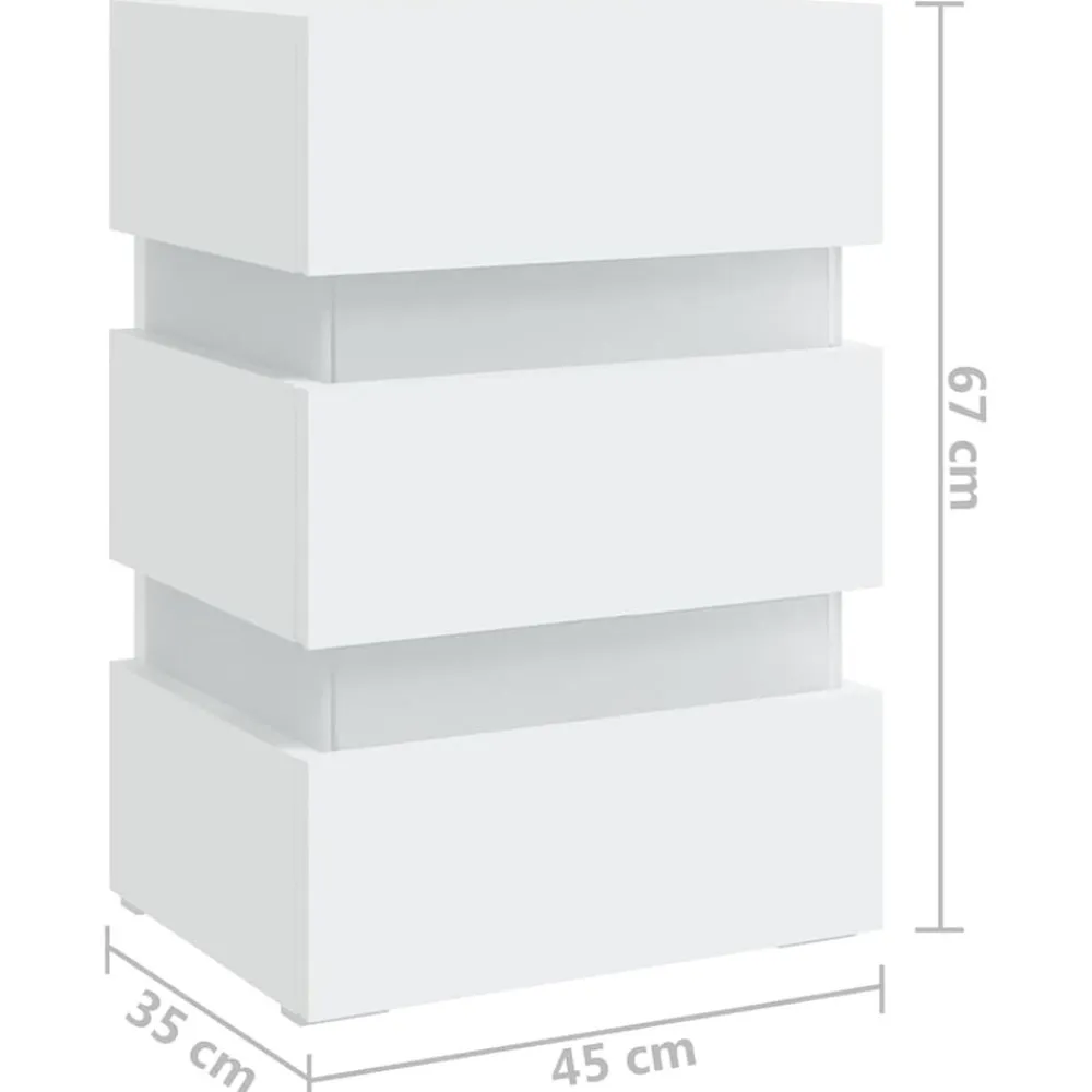 vidaXL Mesas-Mesita de noche luz LED madera de ingeniería 45x35x67 cm