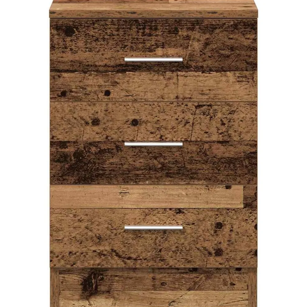 vidaXL Mesita de noche madera contrachapada madera vieja 38x35x55 cm Madera antigua New