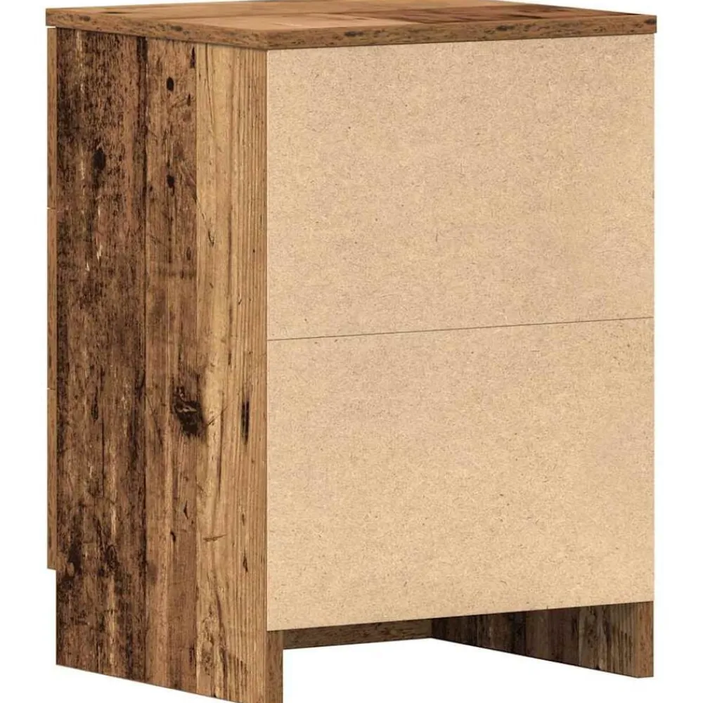 vidaXL Mesita de noche madera contrachapada madera vieja 38x35x55 cm Madera antigua New