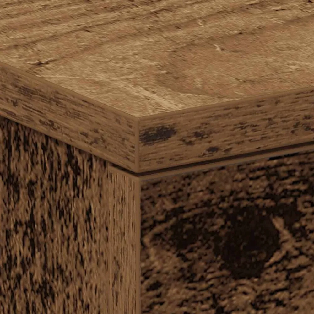 vidaXL Mesita de noche madera contrachapada madera vieja 38x35x55 cm Madera antigua New