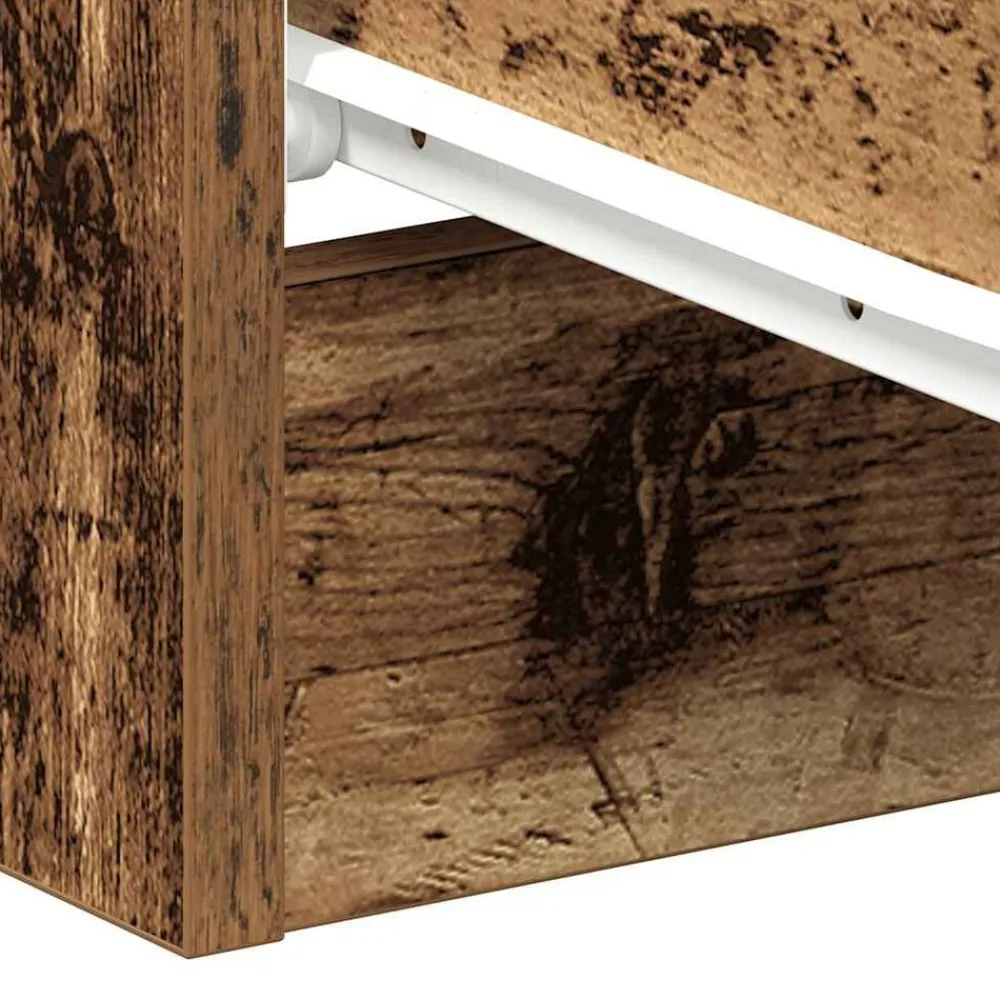 vidaXL Mesita de noche madera contrachapada madera vieja 38x35x55 cm Madera antigua New