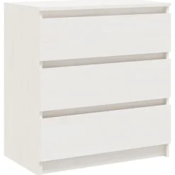 vidaXL Mesita de noche madera maciza de mango 60x36x64 cm Blanco Discount