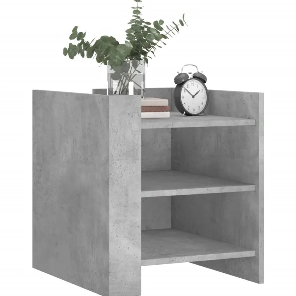 vidaXL Mesita de noche madera de ingeniería gris hormigón 45x50x50 cm Gris hormigón Hot