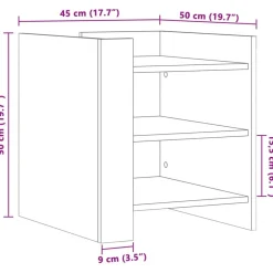 vidaXL Mesita de noche madera de ingeniería gris hormigón 45x50x50 cm Gris hormigón Hot