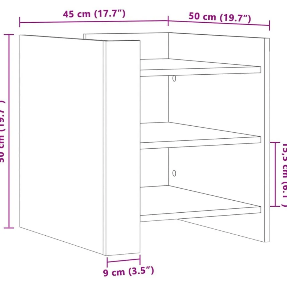 vidaXL Mesita de noche madera de ingeniería gris hormigón 45x50x50 cm Gris hormigón Hot