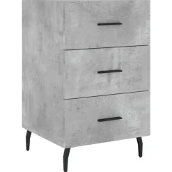 vidaXL Mesita de noche madera de ingeniería gris hormigón 40x40x66 cm Gris hormigón Discount