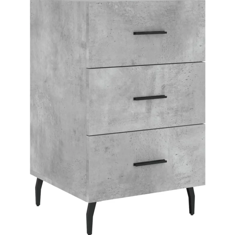 vidaXL Mesita de noche madera de ingeniería gris hormigón 40x40x66 cm Gris hormigón Discount