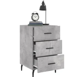 vidaXL Mesita de noche madera de ingeniería gris hormigón 40x40x66 cm Gris hormigón Discount