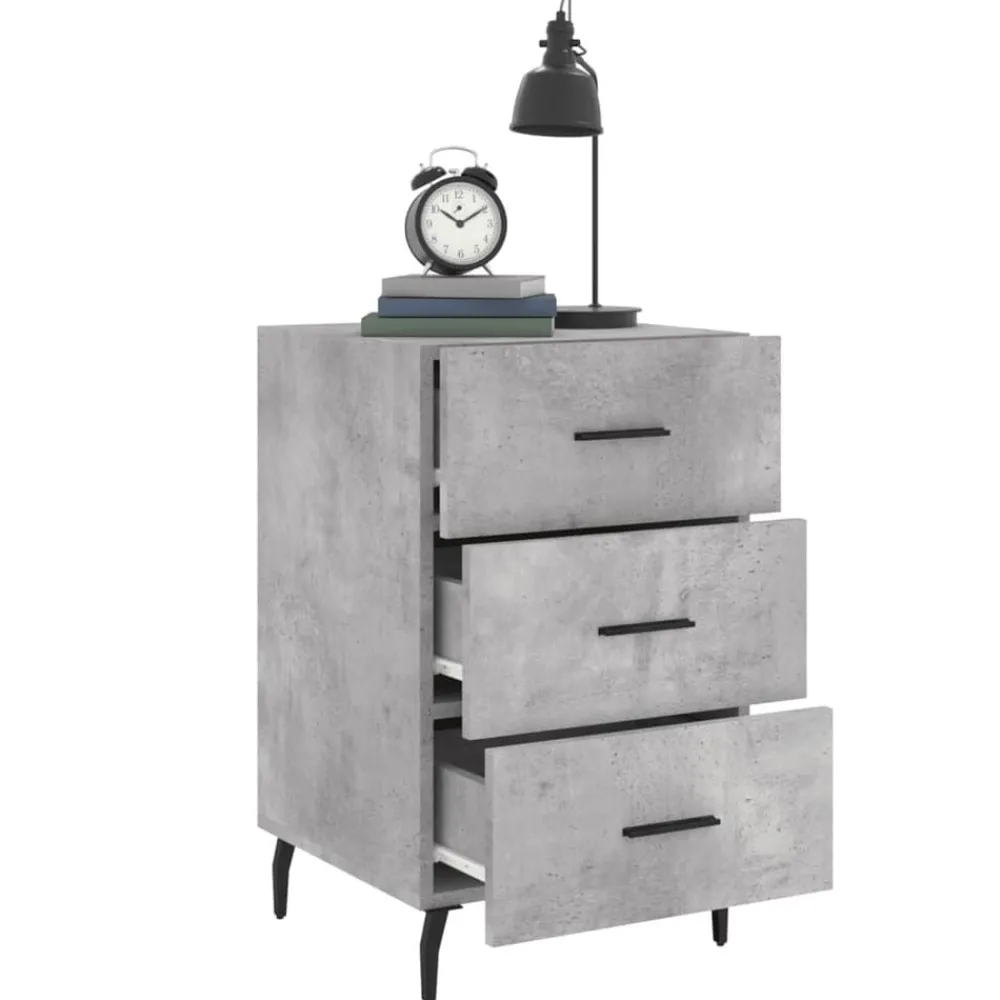 vidaXL Mesita de noche madera de ingeniería gris hormigón 40x40x66 cm Gris hormigón Discount