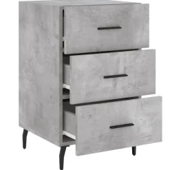 vidaXL Mesita de noche madera de ingeniería gris hormigón 40x40x66 cm Gris hormigón Discount