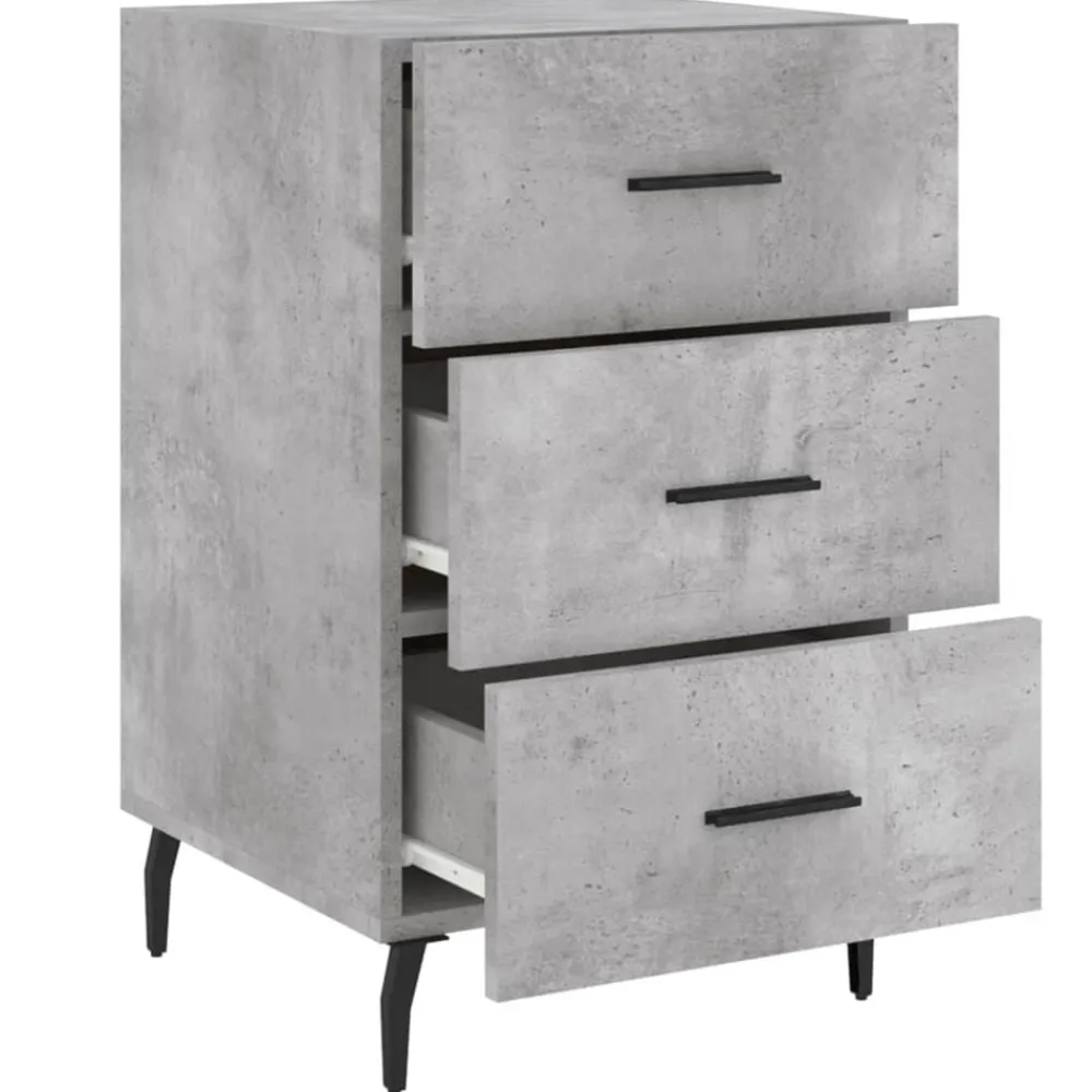 vidaXL Mesita de noche madera de ingeniería gris hormigón 40x40x66 cm Gris hormigón Discount