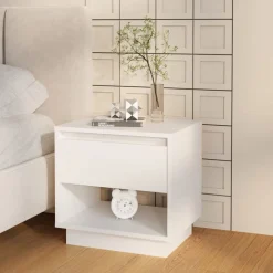 vidaXL Mesas-Mesita de noche madera contrachapada 45x34x44 cm