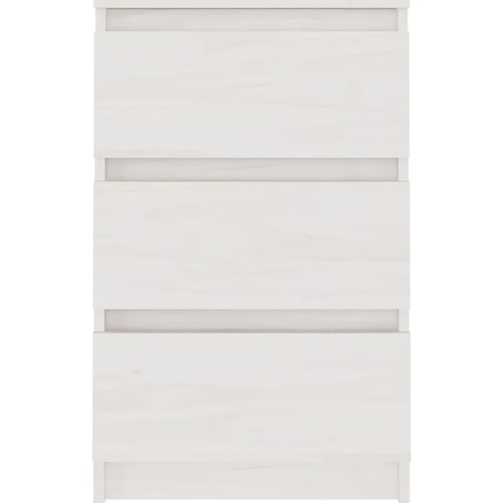 vidaXL Mesita de noche madera maciza de pino blanca 40x29,5x64 cm Blanco Clearance