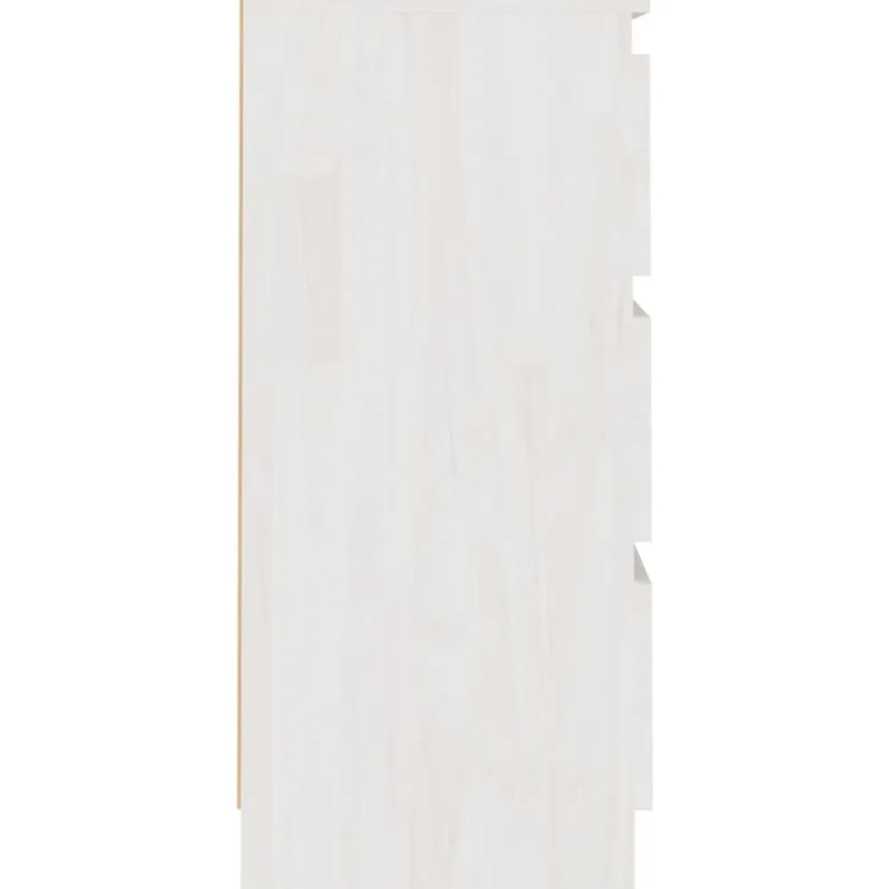 vidaXL Mesita de noche madera maciza de pino blanca 40x29,5x64 cm Blanco Clearance